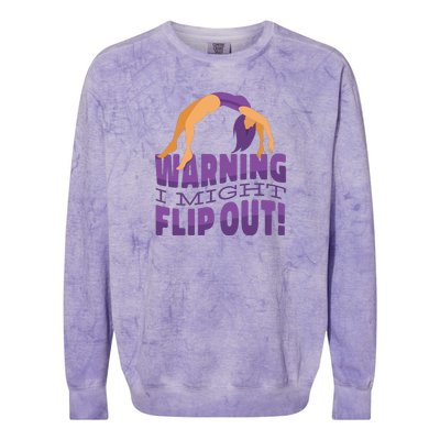 Gymnast Warning Colorblast Crewneck Sweatshirt