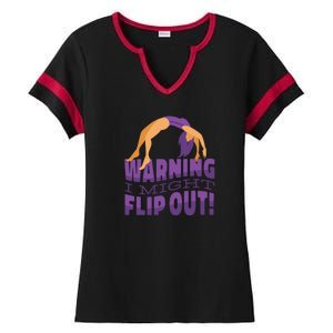 Gymnast Warning Ladies Halftime Notch Neck Tee