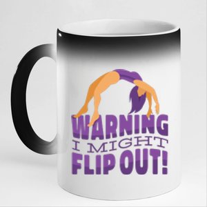 Gymnast Warning 11oz Black Color Changing Mug