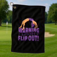 Gymnast Warning Golf Towel