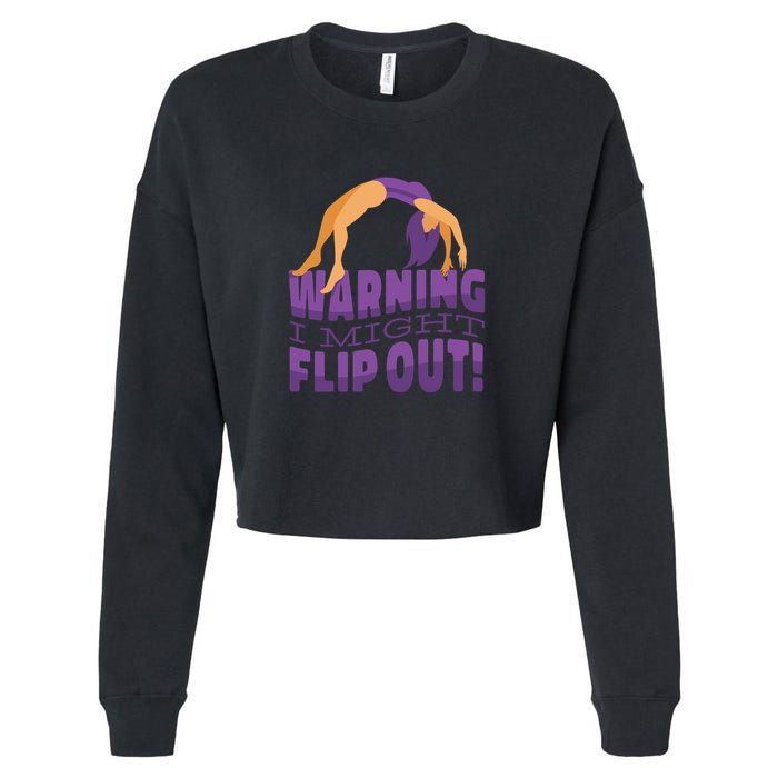 Gymnast Warning Cropped Pullover Crew