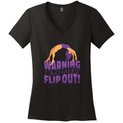 Gymnast Warning Women's V-Neck T-Shirt