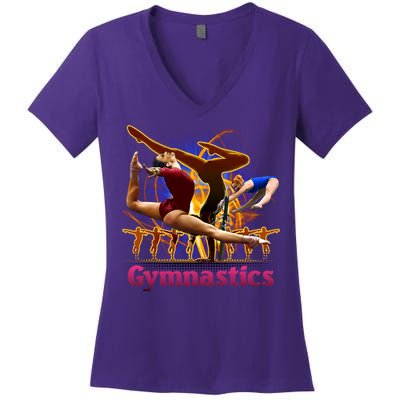 Gymnastics Logo Women's V-Neck T-Shirt