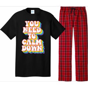 Gay You Need To Calm Down Rainbow Pride Flag Lgbtq Pajama Set