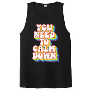 Gay You Need To Calm Down Rainbow Pride Flag Lgbtq PosiCharge Competitor Tank