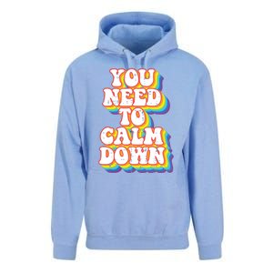 Gay You Need To Calm Down Rainbow Pride Flag Lgbtq Unisex Surf Hoodie