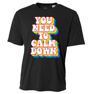 Gay You Need To Calm Down Rainbow Pride Flag Lgbtq Cooling Performance Crew T-Shirt