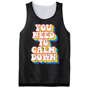 Gay You Need To Calm Down Rainbow Pride Flag Lgbtq Mesh Reversible Basketball Jersey Tank