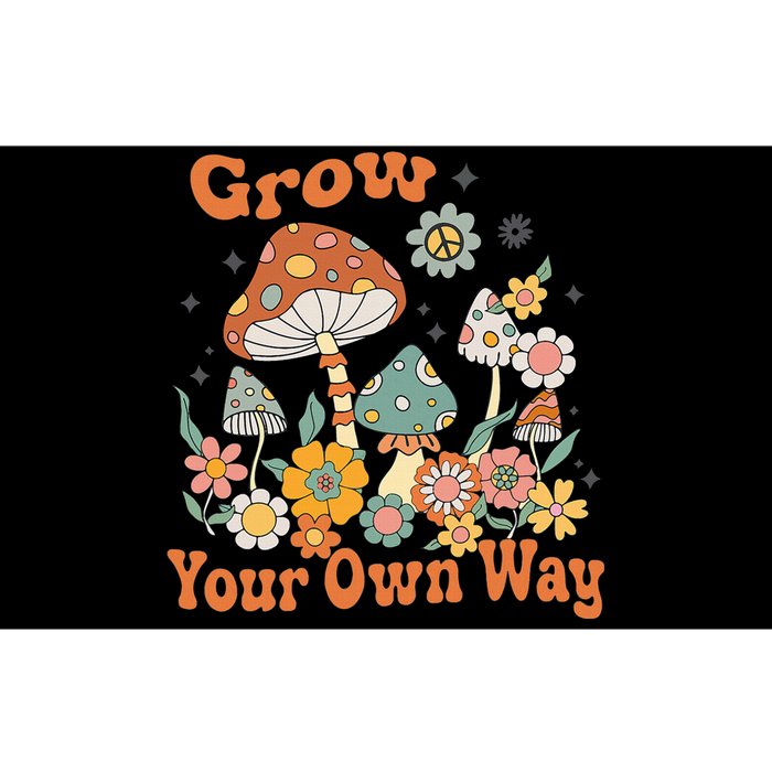 Grow Your Own Way Groovy Mushroom Hippie Flower Bumper Sticker