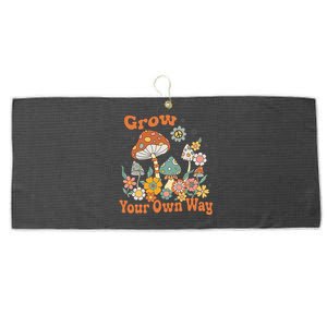 Grow Your Own Way Groovy Mushroom Hippie Flower Large Microfiber Waffle Golf Towel