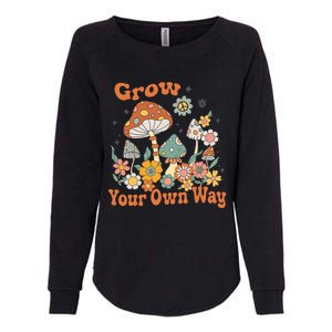 Grow Your Own Way Groovy Mushroom Hippie Flower Womens California Wash Sweatshirt