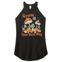 Grow Your Own Way Groovy Mushroom Hippie Flower Women's Perfect Tri Rocker Tank