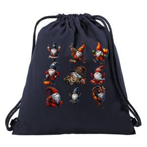 GnomeS Yoga Positions For Thanksgiving Halloween Christmas Drawstring Bag