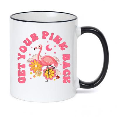 Get Your Pink Back Funny Flamingo 11oz Black Color Changing Mug