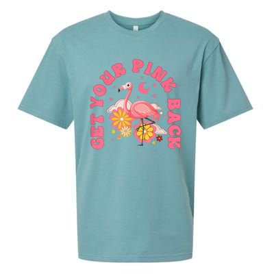 Get Your Pink Back Funny Flamingo Sueded Cloud Jersey T-Shirt