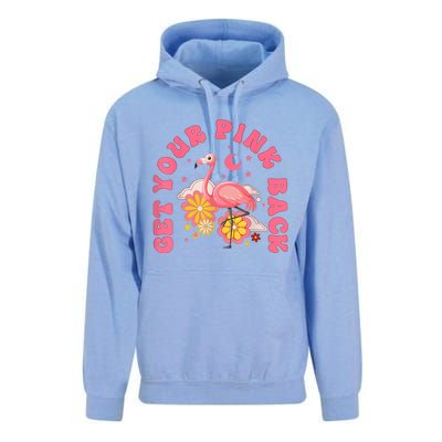 Get Your Pink Back Funny Flamingo Unisex Surf Hoodie