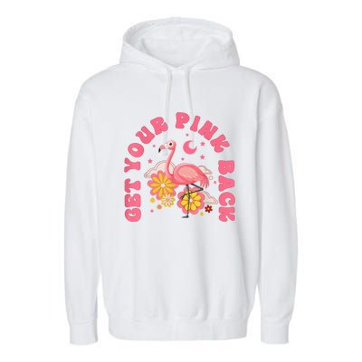 Get Your Pink Back Funny Flamingo Garment-Dyed Fleece Hoodie