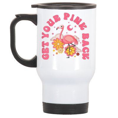 Get Your Pink Back Funny Flamingo Stainless Steel Travel Mug