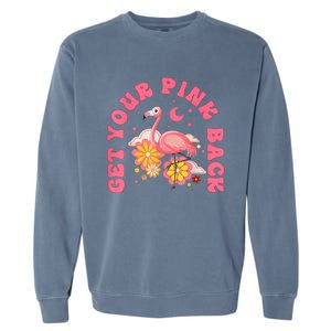 Get Your Pink Back Funny Flamingo Garment-Dyed Sweatshirt