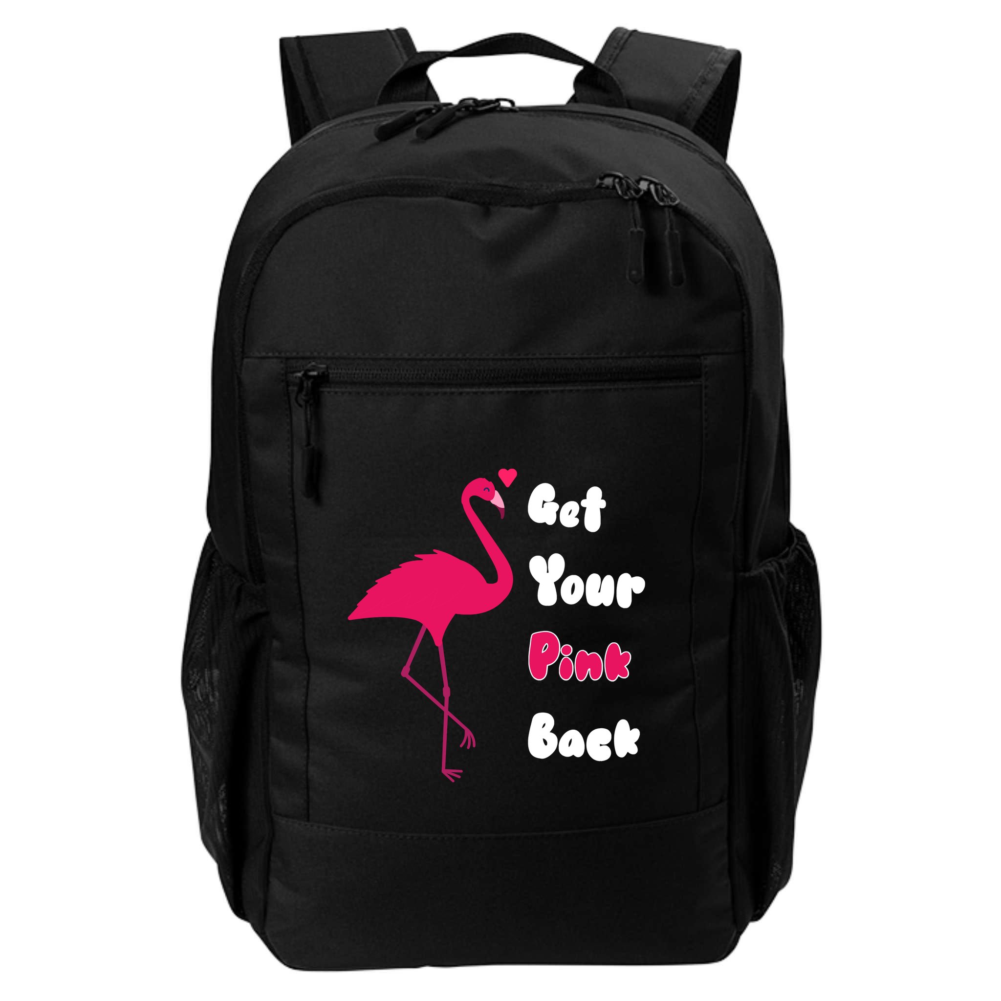 Get Your Pink Back Flamingo Sweatshirt Backpack