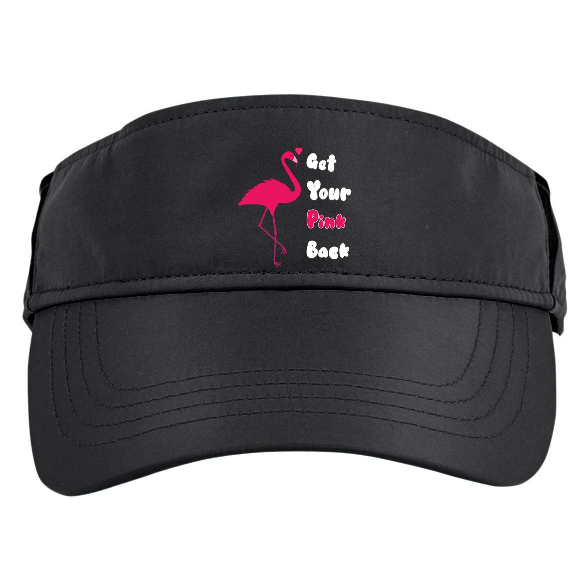 Get Your Pink Back Flamingo Sweatshirt Adult Drive Performance Visor