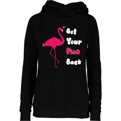 Get Your Pink Back Flamingo Sweatshirt Womens Funnel Neck Pullover Hood