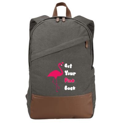 Get Your Pink Back Flamingo Sweatshirt Cotton Canvas Backpack