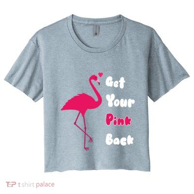 Get Your Pink Back Flamingo Sweatshirt Crop Top