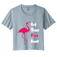 Get Your Pink Back Flamingo Sweatshirt Women's Crop Top Tee