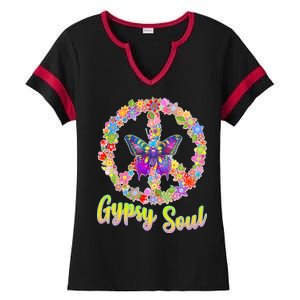 Gypsy Soul Flower Wreath Ladies Halftime Notch Neck Tee