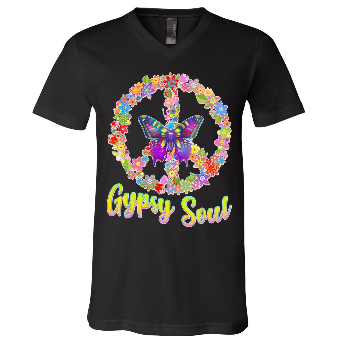 Gypsy Soul Flower Wreath V-Neck T-Shirt