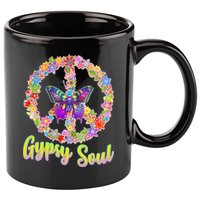 Gypsy Soul Flower Wreath 11oz C Handle Ceramic Mug