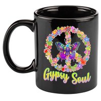 Gypsy Soul Flower Wreath 11oz C Handle Ceramic Mug