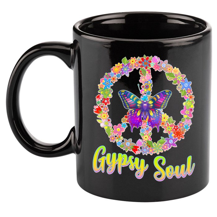 Gypsy Soul Flower Wreath 11oz C Handle Ceramic Mug