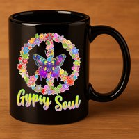 Gypsy Soul Flower Wreath 11oz C Handle Ceramic Mug