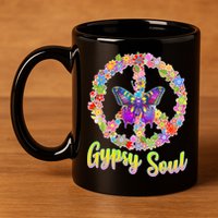 Gypsy Soul Flower Wreath 11oz C Handle Ceramic Mug