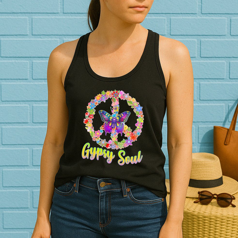 Gypsy Soul Flower Wreath Womens Tank Top
