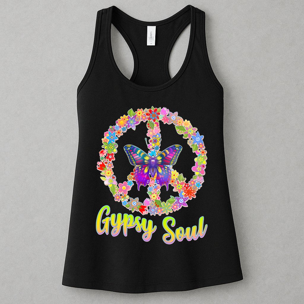 Gypsy Soul Flower Wreath Womens Tank Top