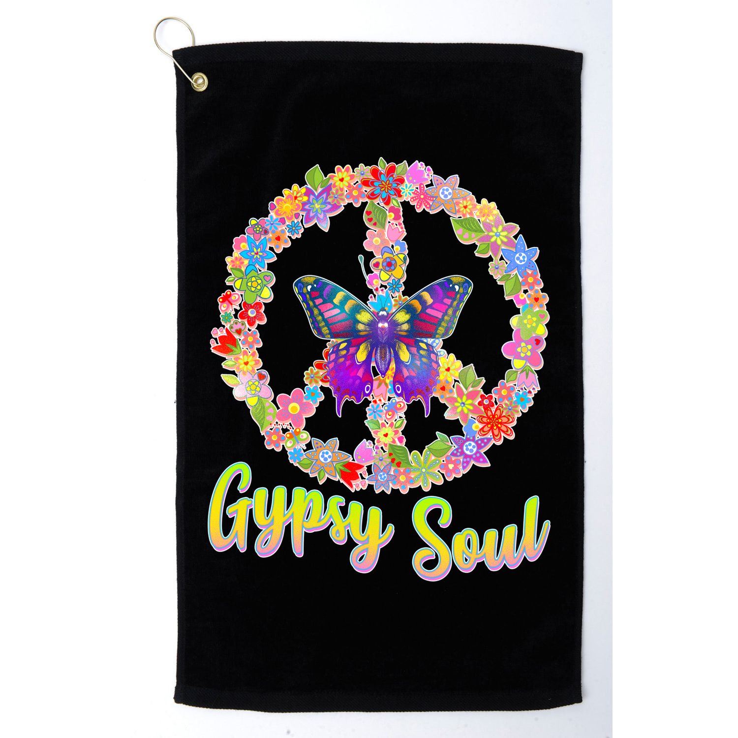 Gypsy Soul Flower Wreath Golf Towel
