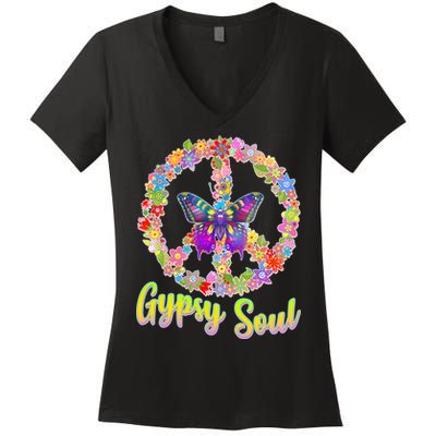 Gypsy Soul Flower Wreath Women's V-Neck T-Shirt