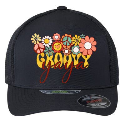 Groovy Yaya Retro Matching Family Baby Shower Mothers Day Flexfit Unipanel Trucker Cap