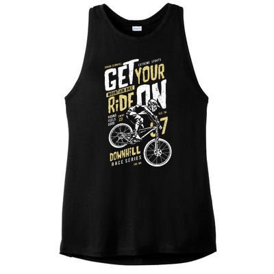 Get Your Ride On Downhill Ladies PosiCharge Tri-Blend Wicking Tank