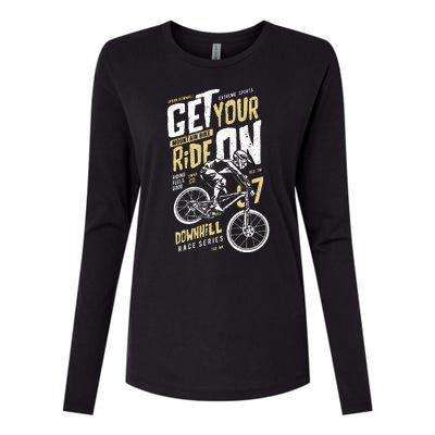 Get Your Ride On Downhill Womens Cotton Relaxed Long Sleeve T-Shirt