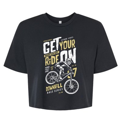 Get Your Ride On Downhill Bella+Canvas Jersey Crop Tee