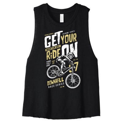 Get Your Ride On Downhill Women's Racerback Cropped Tank