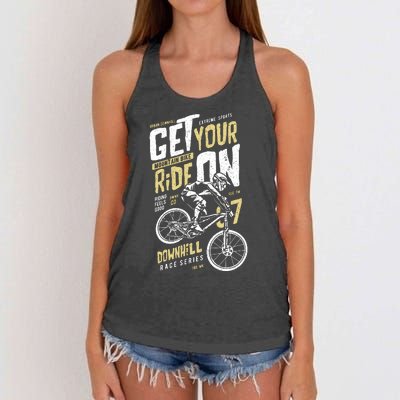 Get Your Ride On Downhill Women's Knotted Racerback Tank