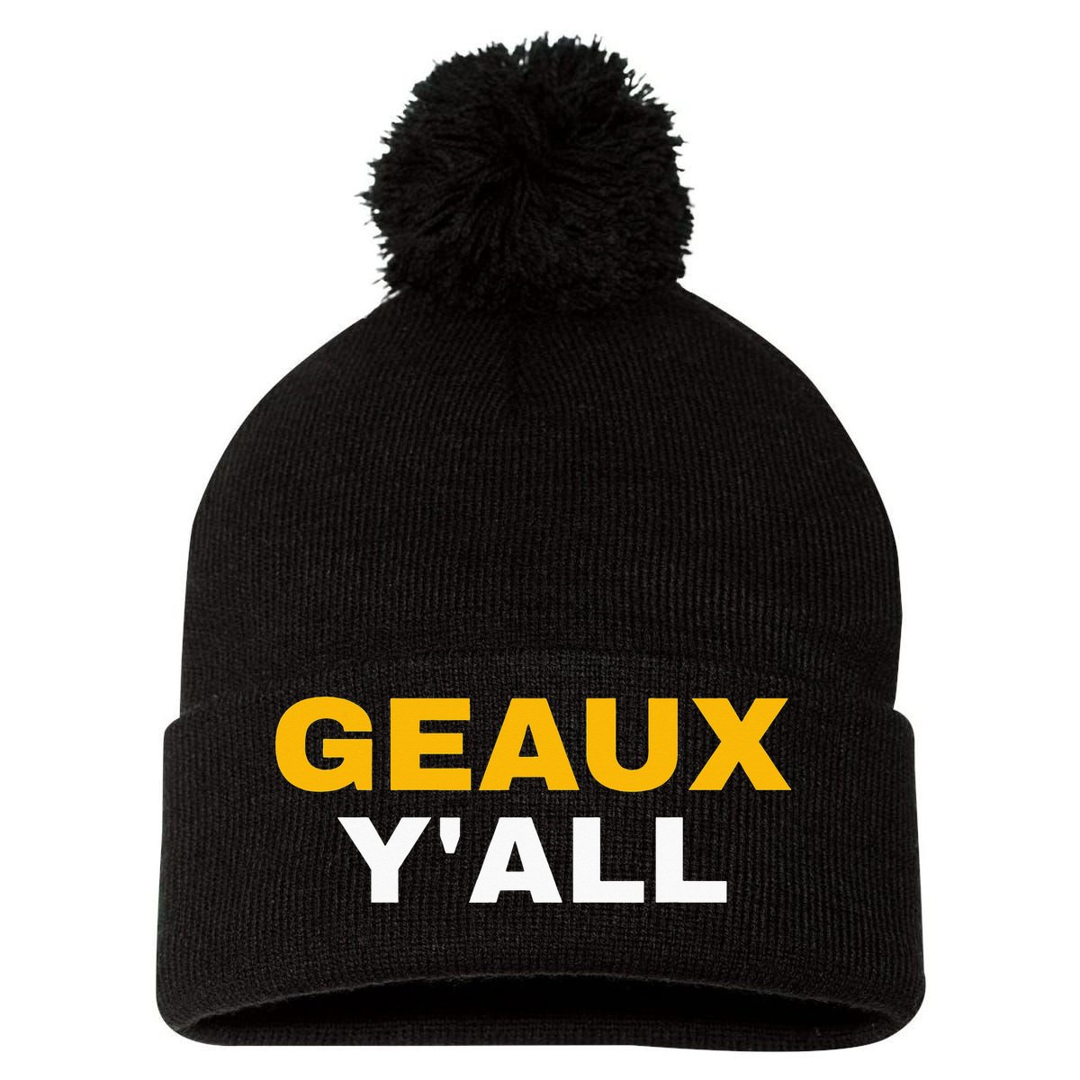 Geaux Y'all Southern Football funny sport Pom Pom 12in Knit Beanie