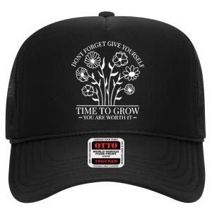 Give Yourself Time Cut Files For Cricut Self Love High Crown Mesh Back Trucker Hat