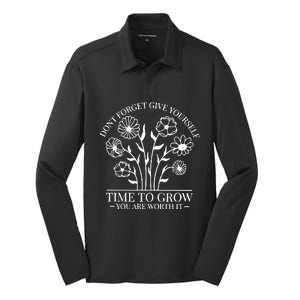 Give Yourself Time Cut Files For Cricut Self Love Silk Touch Performance Long Sleeve Polo