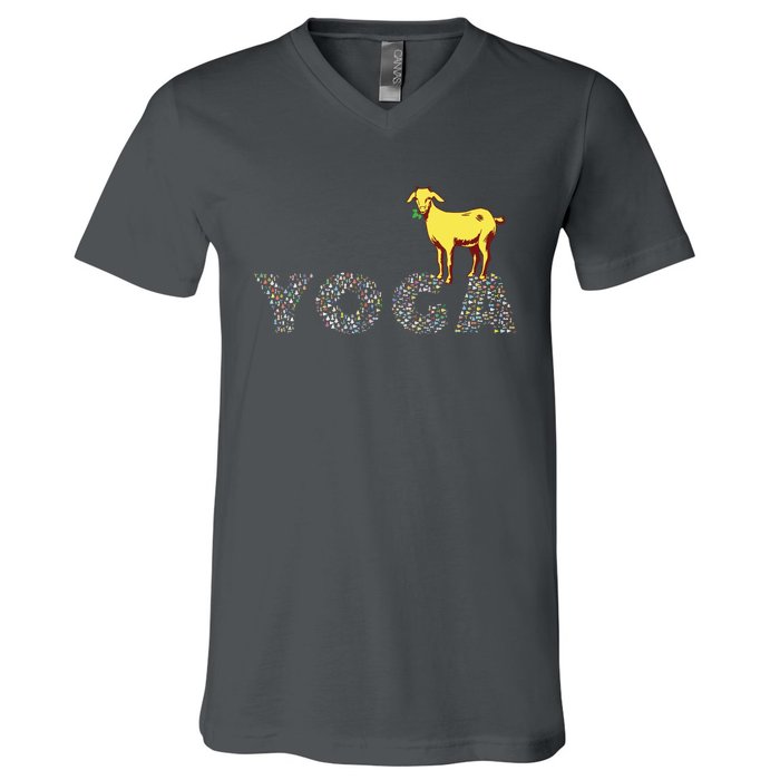 Goat Yoga T For Women Men V-Neck T-Shirt